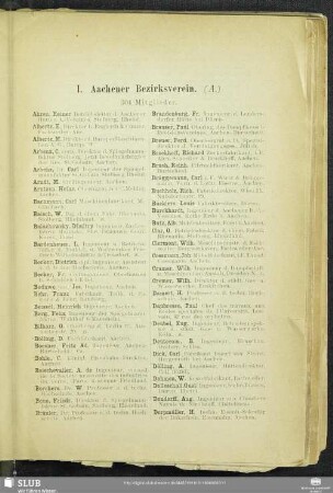 I. Aachener Bezirksverein.