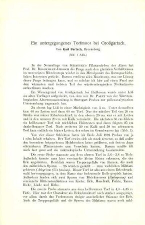 Ein untergegangenes Torfmoor bei Großartach
