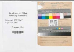 Entnazifizierung Kurt Foerster , geb. 02.01.1891 (Gaertner)