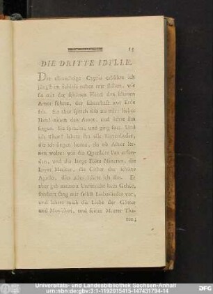 Die Dritte Idylle.