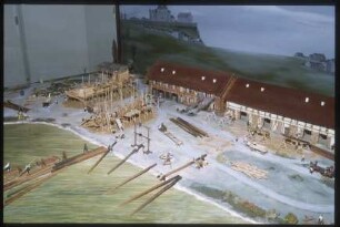 Diorama der kurfürstlichen Werft in Havelberg, Maßstab 1:50, Detailansicht