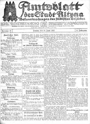 Nummer 24 : Freitag, den 16. Juni 1922