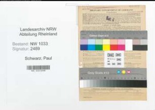 Entnazifizierung Paul Schwarz , geb. 15.10.1897 (Polizist)