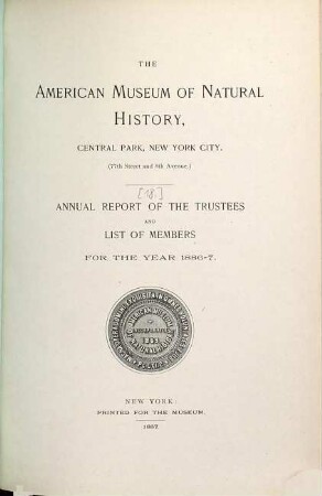 Annual report : for the year .... [18.] 1886/87