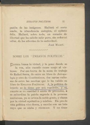 Sobre los "Ensayos políticos"