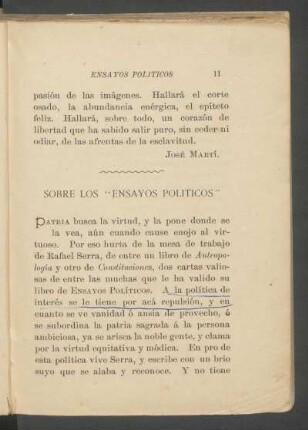 Sobre los "Ensayos políticos"