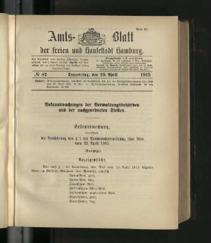 No. 82, 29. April 1915