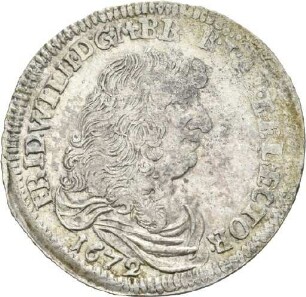 Dritteltaler des Kurfürsten Friedrich Wilhelm von Brandenburg, 1672