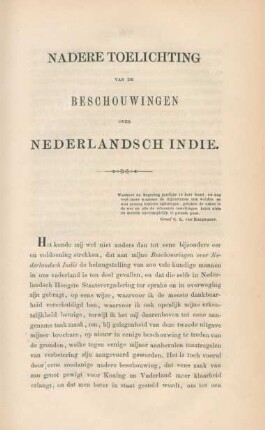 Nadere toelichting van de beschouwingen over Nederöandsch Indie