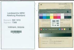 Entnazifizierung Antonie Vollmann , geb. 22.04.1897 (Geschaeftsinhaber)