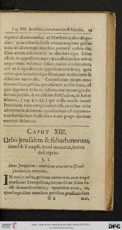 Caput XIII: Urbis Jerusalem & suburbanorum, simul & Templi, quod in ea erat, brevis descriptio