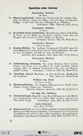 Gemälde alter Meister (Nr. 79-108)