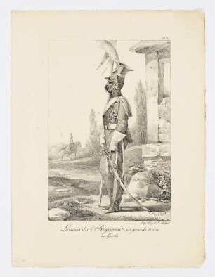 Lancier du deuxiéme régiment, en grande tenue, Blatt 25 der Folge "Kostüme der Kaisergarde"