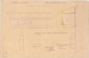Fischer, Theodor; Würzburg, Münsterplatz; Sparkasse - Markisen für die Schaufenster im Ostflügel (Detail, Schnitt)