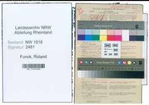 Entnazifizierung Roland Funck , geb. 03.12.1903 (Sekretaer)
