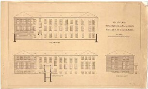 Billing, Hermann; Singen; Krankenhaus - Wirtschaftsgebäude, Fassaden (Ansichten)