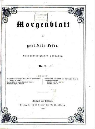 Morgenblatt für gebildete Leser. 49,1. 1855