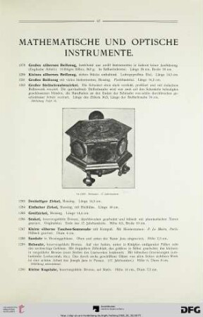 Mathematische und optische Instrumente (Nr. 1279-1324)