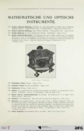 Mathematische und optische Instrumente (Nr. 1279-1324)