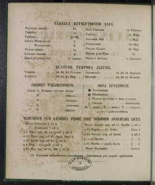 Tabella Revolutionum 1861