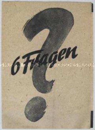 Propagandaschrift aus der Volkskongressbewegung zur deutschen Einheit