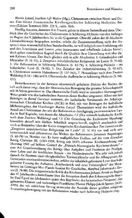 Christentum zwischen Nord- und Ostsee, eine kleine ökumenische Kirchengeschichte Schleswig-Holsteins, hrsg. von Martin Lätzel und Joachim Liß-Walter : Bremen, Ed. Temmen, 2004