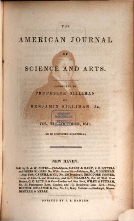 American journal of science : an international earth science journal. 41. 1841