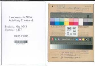 Entnazifizierung Heinz Thier , geb. 07.10.1920 ()