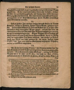 VII. Wo ist aber wol derjenige Doctor, oder Licentiat, welcher von Johann Kuhnau ... nichts gehöret hätte?