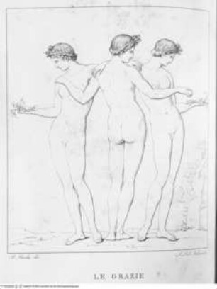 Real Museo Borbonico / descritto ed illustrato da Erasmo Pistolesi, Band 9., Tafel LXI. Die drei Grazien