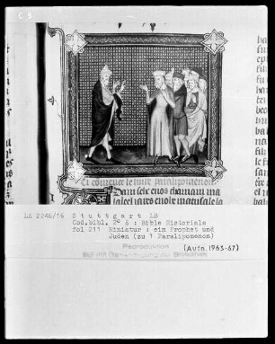 Bible Historiale — Ein Prophet spricht zu den Juden, Folio 211recto