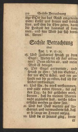 Sechste Betrachtung
