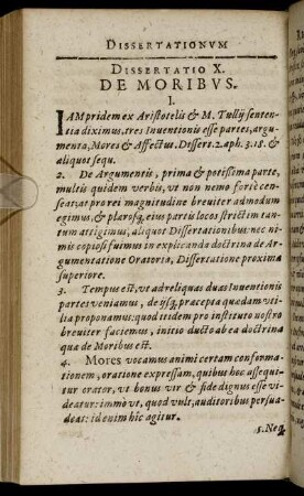Dissertatio X. De Moribus.
