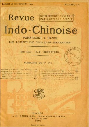 Lundi 28 Décembre 1903. Numéro 271