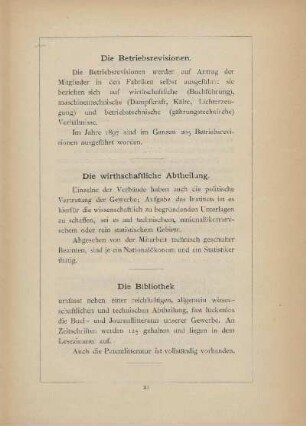 Die wirthschaftliche Abtheilung