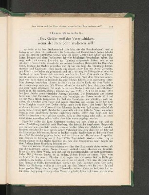 "Brav Gelder muß der Vater schicken, wenn der Herr Sohn studieren soll"