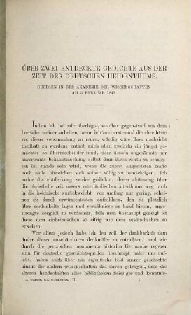 Kleinere Schriften, 2. Abhandlungen zur Mythologie und Sittenkunde
