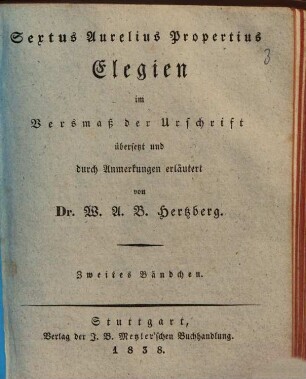 Sextus Aurelius Propertius Elegien, 2