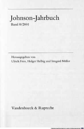 Johnson-Jahrbuch. 8. 2001