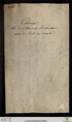 Numerus-currens-Katalog der Bibliothek