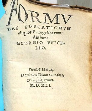 Formulae precationum aliquot evangelicarum ...