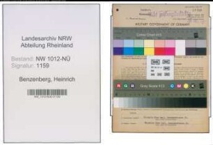 Entnazifizierung Heinrich Benzenberg , geb. 25.11.1900 (Landwirt)