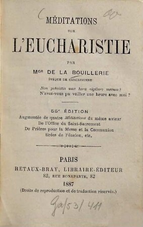 Méditations sur l'eucharistie