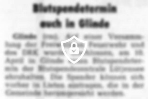 Blutspendetermin auch in Glinde