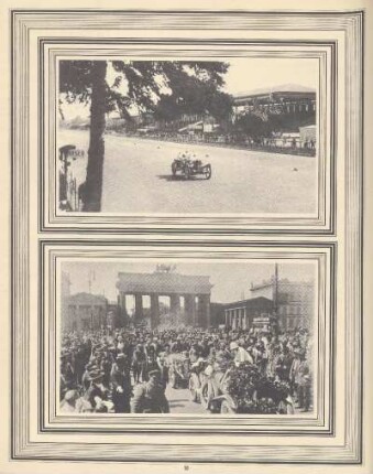 [Grunewald-Rennen 1922 ; Siegesfahrt am Brandenburger Tor]