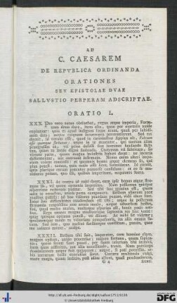 Ad. C. Caesarem De Republica Ordinanda Orationes Seu Epistolae Duae Sallustio Perperam Adscriptae.