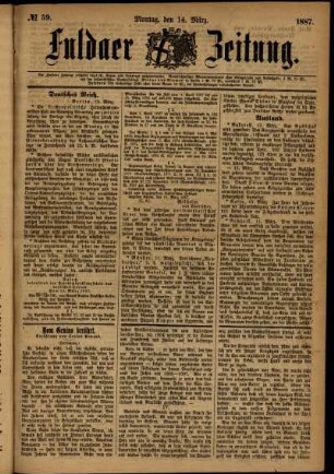 Ausgabe vom Montag, den 14. März 1887.
