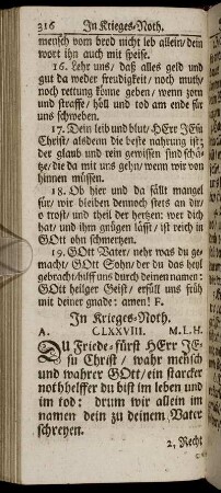 In Krieges-Noth; In gemeiner Noth; Vom Trost in noth und Leiden.