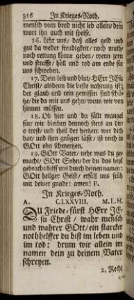 In Krieges-Noth; In gemeiner Noth; Vom Trost in noth und Leiden.