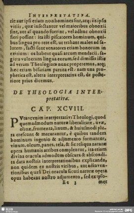 De Theologia Interpretativa. Cap. XCVIII.